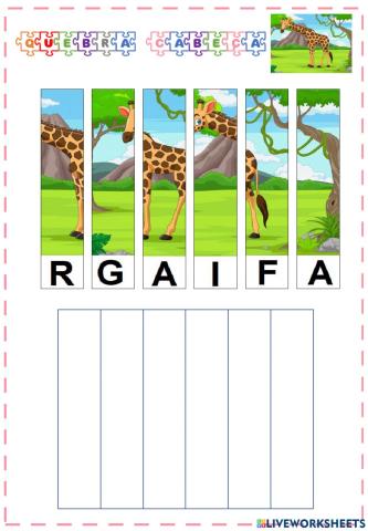 Quebra cabeça - girafa