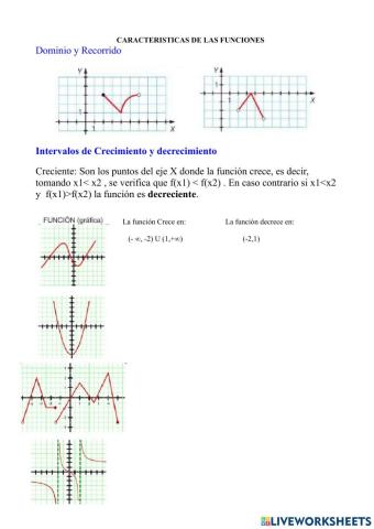 Características de las funciones