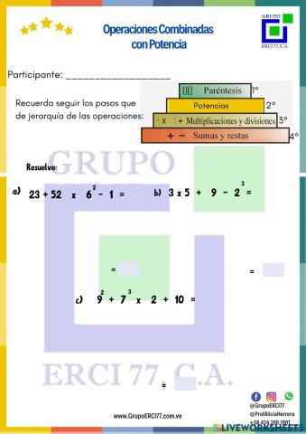 Operaciones Combinadas con Potencias