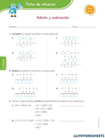 Adición y sustracción