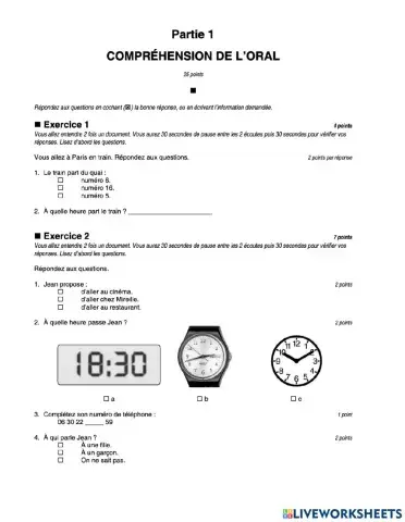 Compréhension de l'orale 1