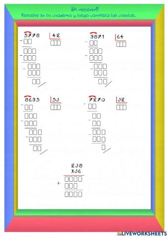 Divisiones por dos cifras