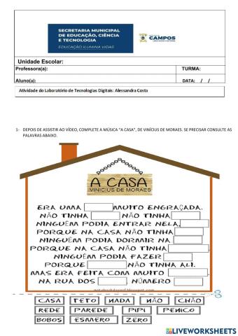 A casa- vinícius de moraes