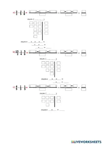 Resta de fracciones heterogéneas