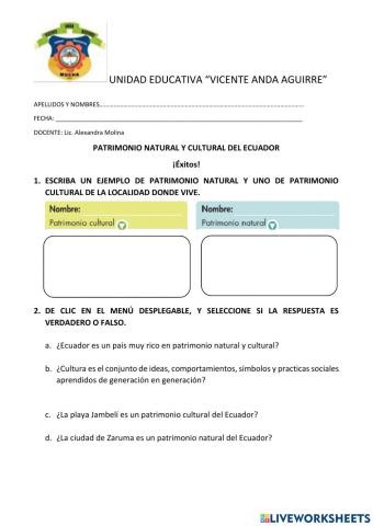 Patrimonio natural y cultural del Ecuador 2