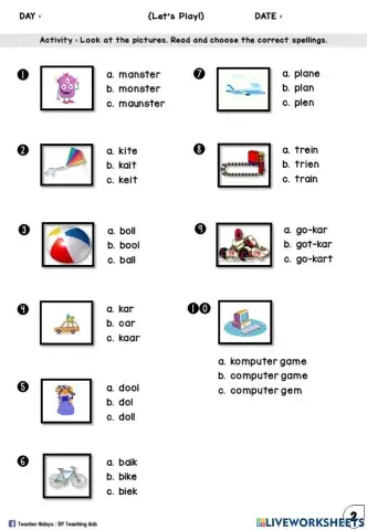 Let's Play Year 1 (Multiple Choices)