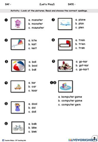 Let's Play Year 1 (Multiple Choices)