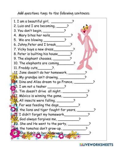 Tag question present and past