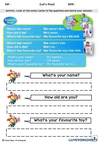 Let's Play Year 1 (speaking)