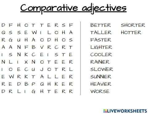Comparative adjectives