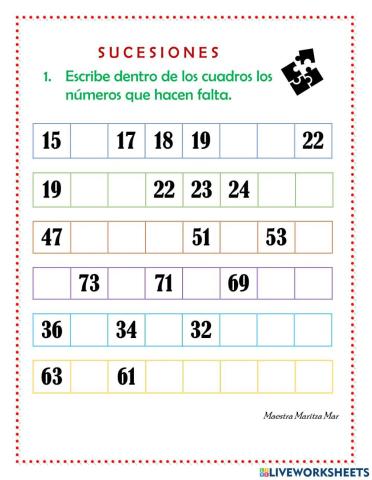 Sucesiones numéricas