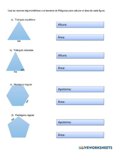Áreas de polígonos