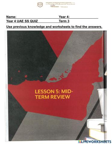 DIS UAE SS Term 3 Quiz
