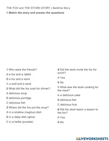 The fox and the stork