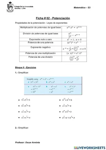 Potenciación 2 (propiedades)