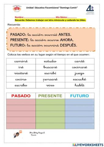 Los verbos en tiempos