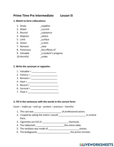 Prime time pre inter 5i