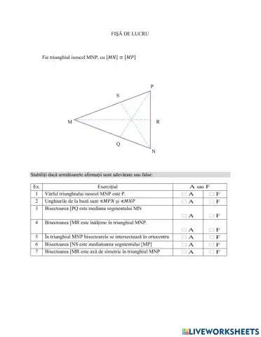 Proprietattile triunghiului isoscel
