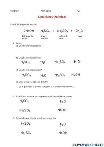 Partes de una reacción