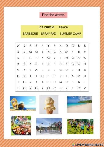 Summer - word search 2