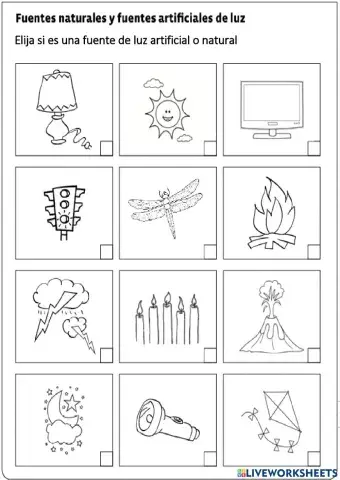 Fuentes de luz artificiales y naturales