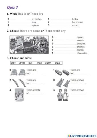 There is-are Quiz 7