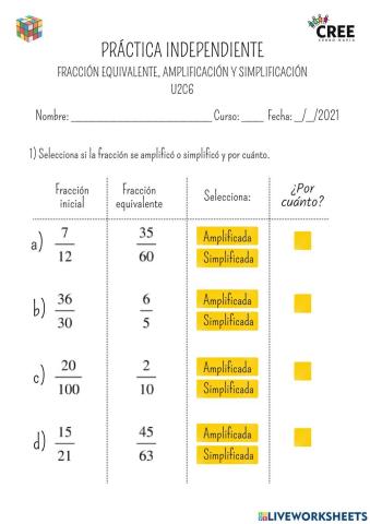 Amplificar y simplificar