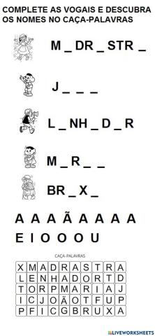 Complete com as vogais