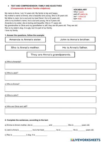 Family and Adjectives