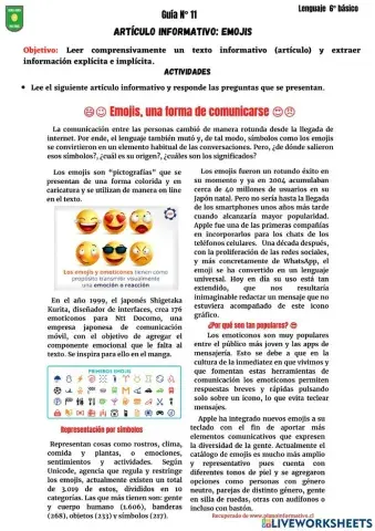 Guía N° 11 Artículo informativo- Emojis