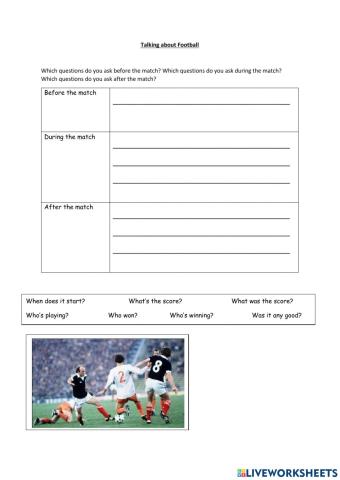 Asking Questions about a Sports Match