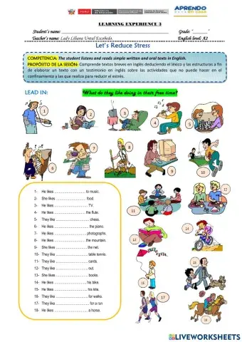 Let’s Reduce Stress:Experience 3- Activity 3- A2