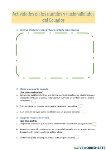 Pueblos y nacionalidades