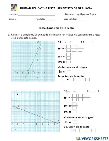 Ecuación de la recta 