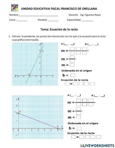 Ecuación de la recta 