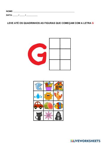 Alfabetização - letra G