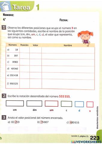 Valor Posicional y notación desarrollada