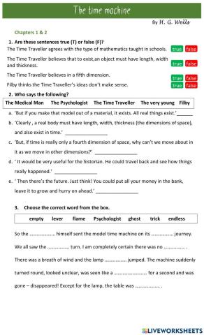 The Time Machine - H G Wells - Ch 1&2