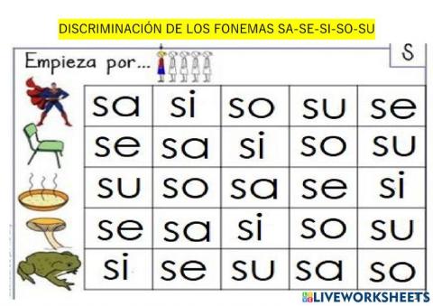 Fonemas con la letra s