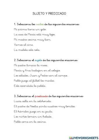 Sujeto y predicado