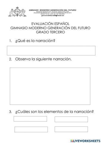 Examen bimestral Español