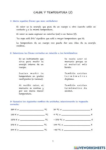 Calor y temperatura (I)