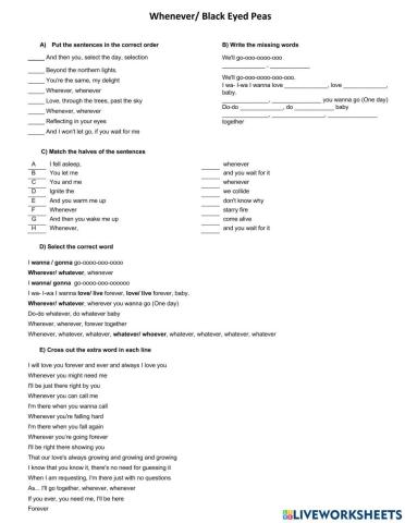 Whenever song Black Eyed Peas