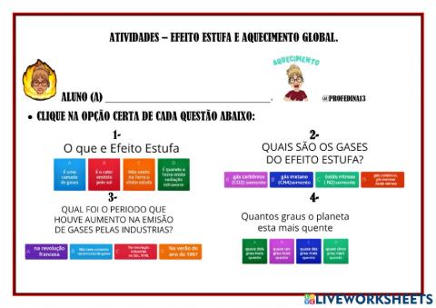 Aquecimento Global  e Efeito Estufa