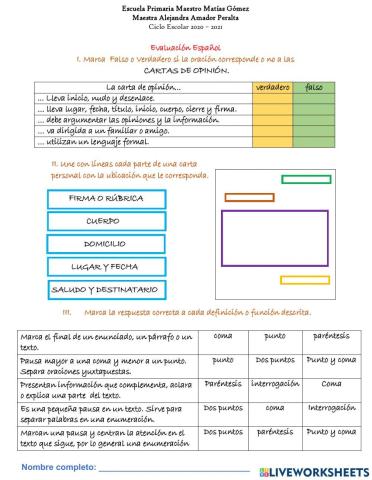 Cartas de opinión y personal