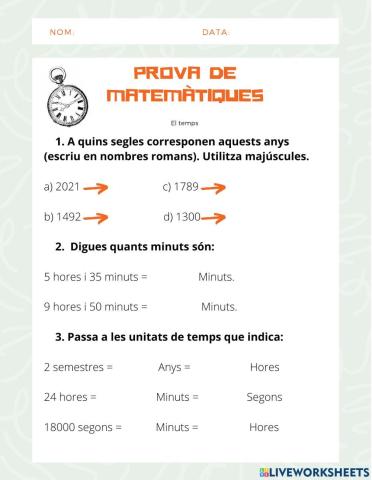 Prova matemàtiques (el temps)