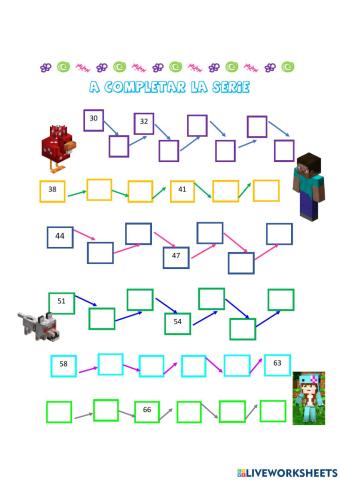 Completar la serie del 30 al 69