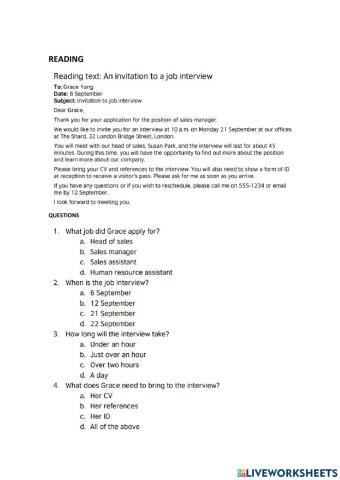 Reading 2 middle city