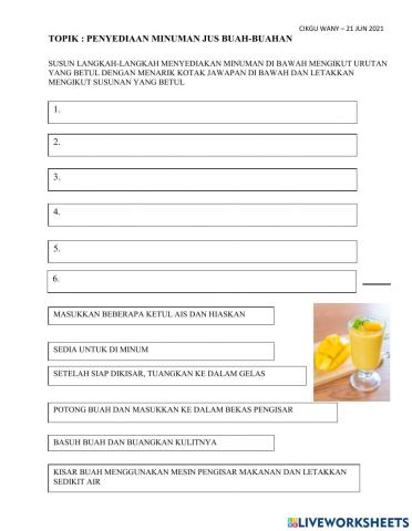 Penyediaan jus buah-buahan