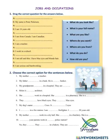 Jobs and occupations freedom academy